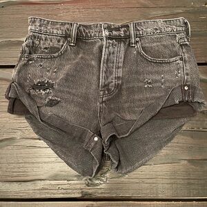 Alexander Wang Distressed Black Denim Shorts size 25